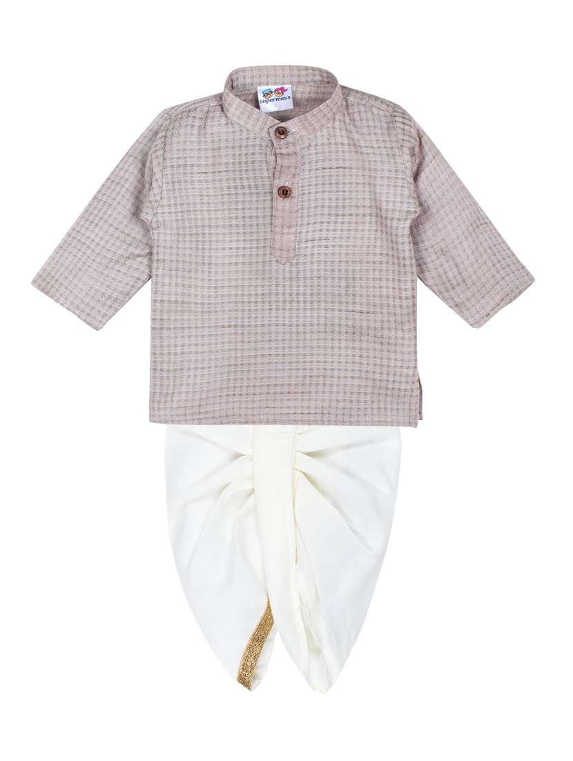 grey dhoti kurta set  - 18248524 -  Zoom Image - 0