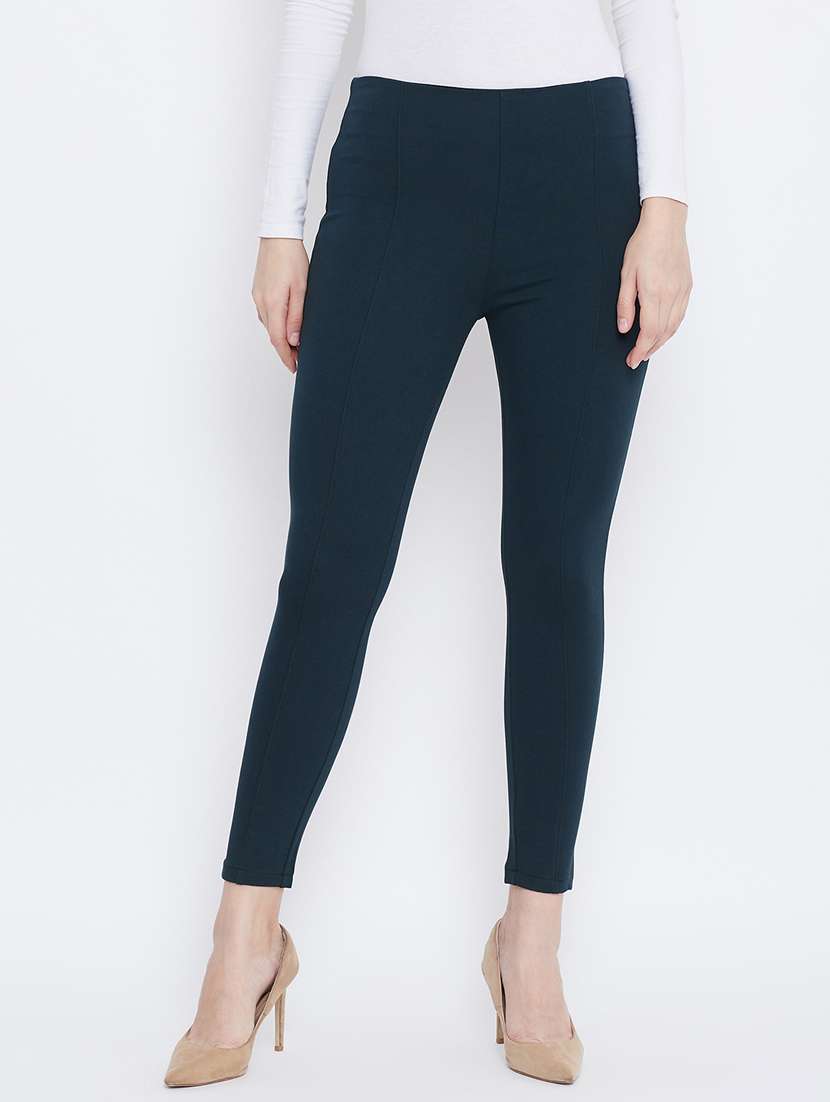 solid mid rise ankle length jegging