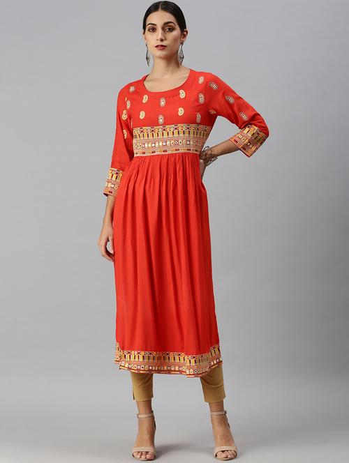 women's flared kurta - 18249174 - Standard Image - 0