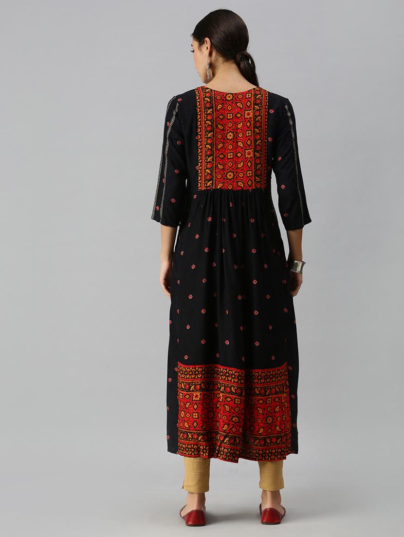 women's straight kurta - 18249206 - Standard Image - 2