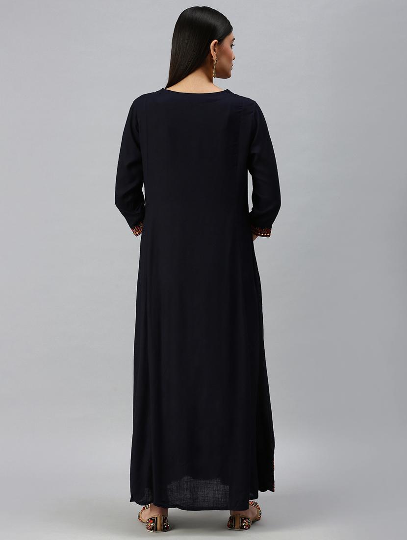 embroidered a-line ethnic dress - 18249223 - Standard Image - 2