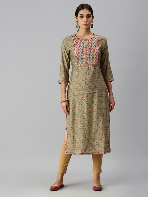 women's straight kurta - 18249244 - Standard Image - 0
