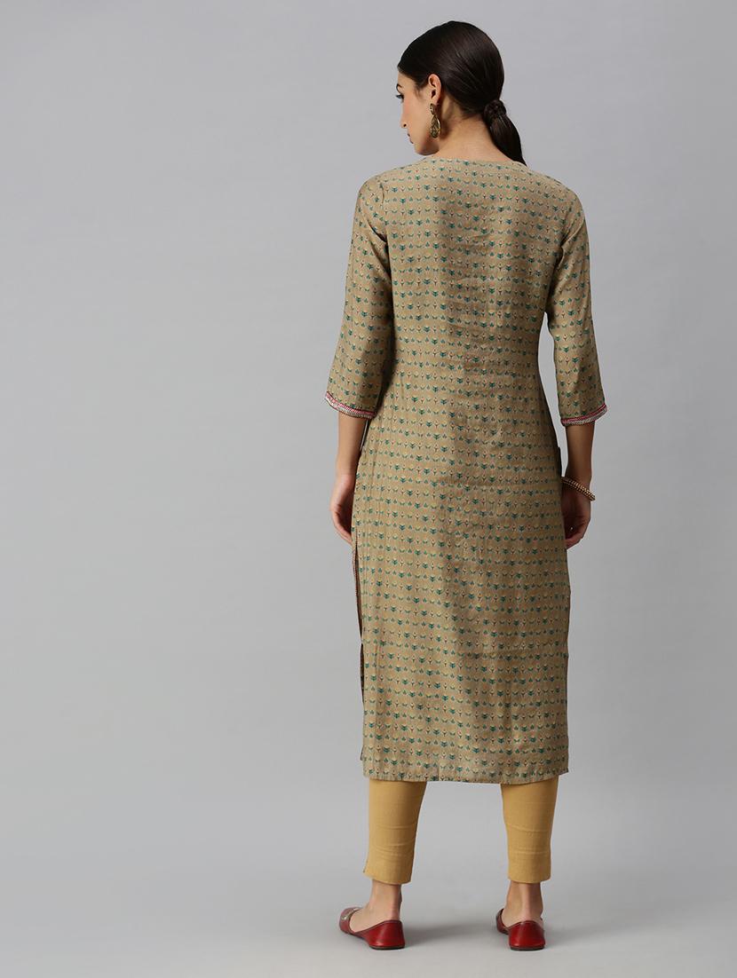 women's straight kurta - 18249244 - Standard Image - 2