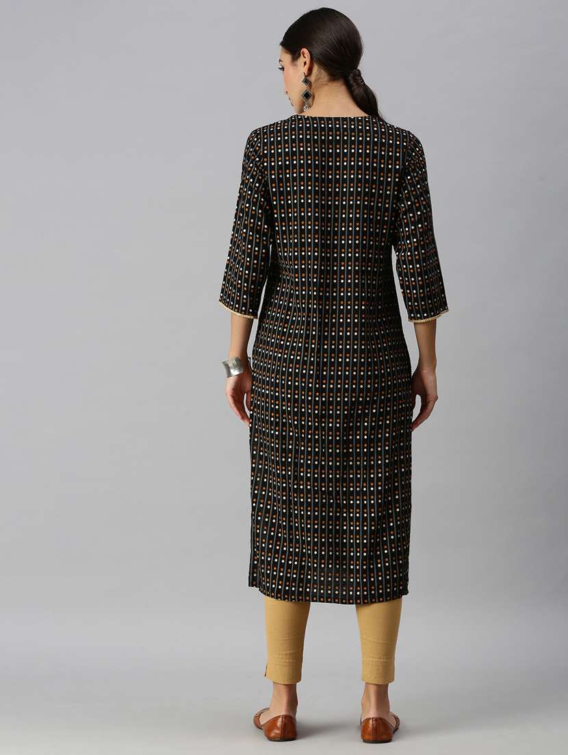 women's straight kurta - 18249283 - Standard Image - 2