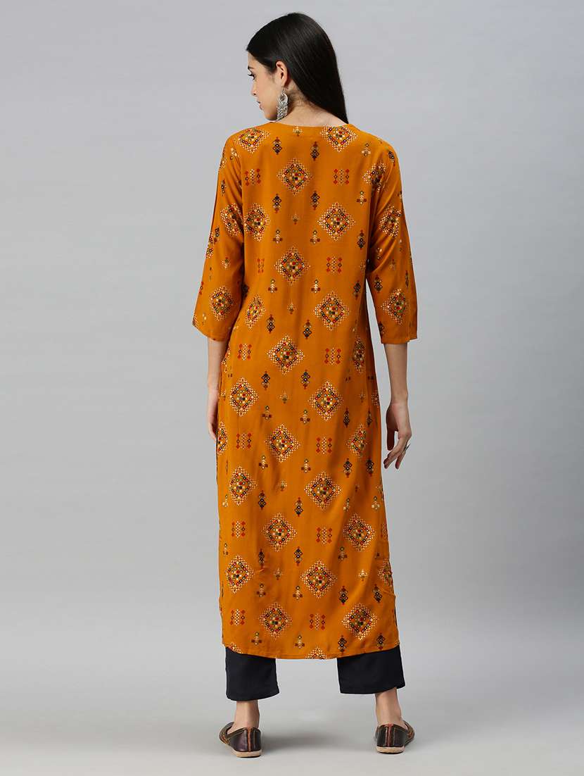 women's straight kurta - 18249308 -  Standard Image - 2