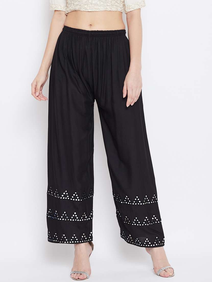 black rayon palazzos
