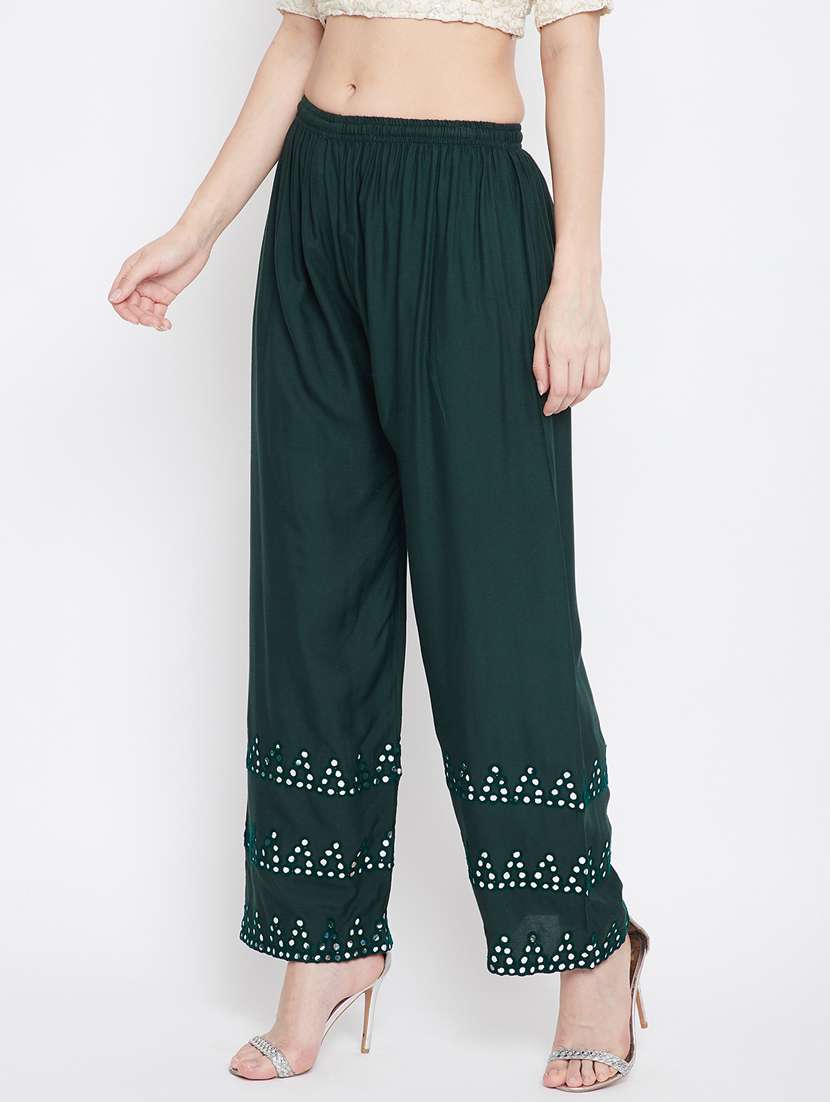 green rayon palazzos - 18249368 -  Standard Image - 2