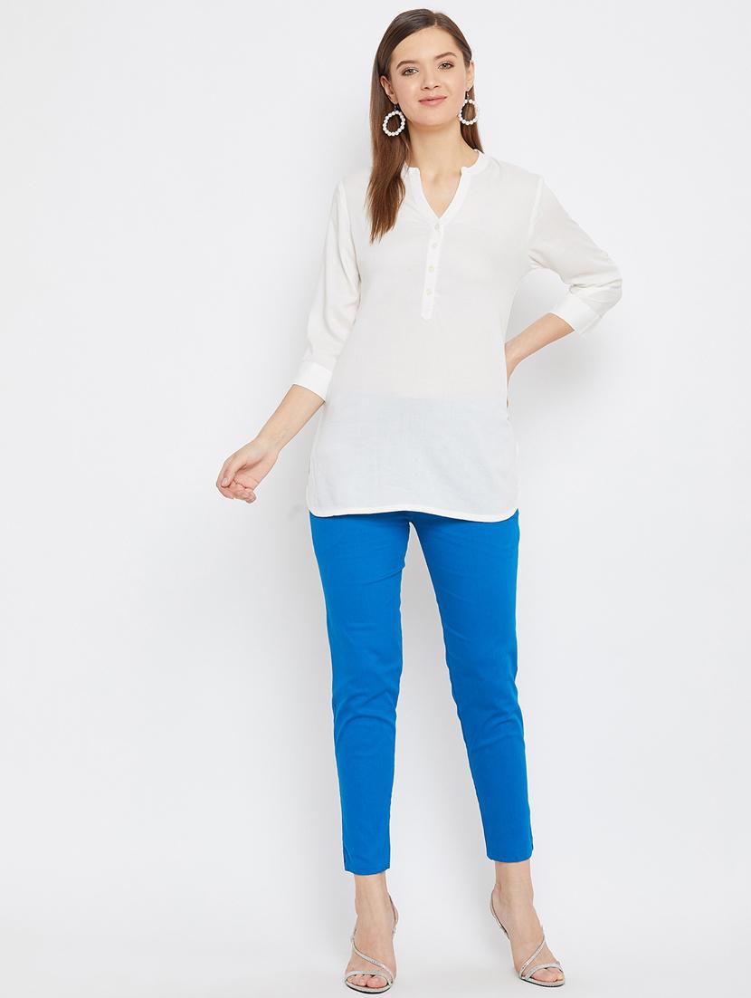 solid flat front trouser - 18249505 - Standard Image - 2