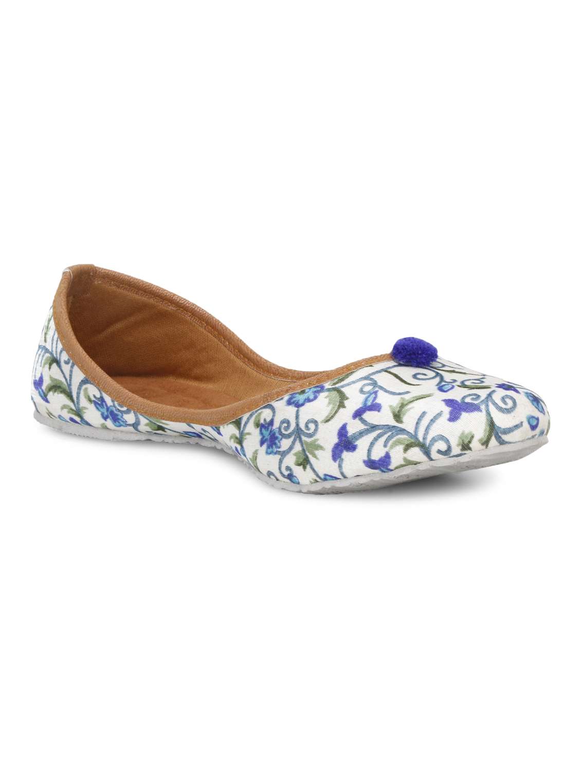 blue fabric slip on jutis & mojaris