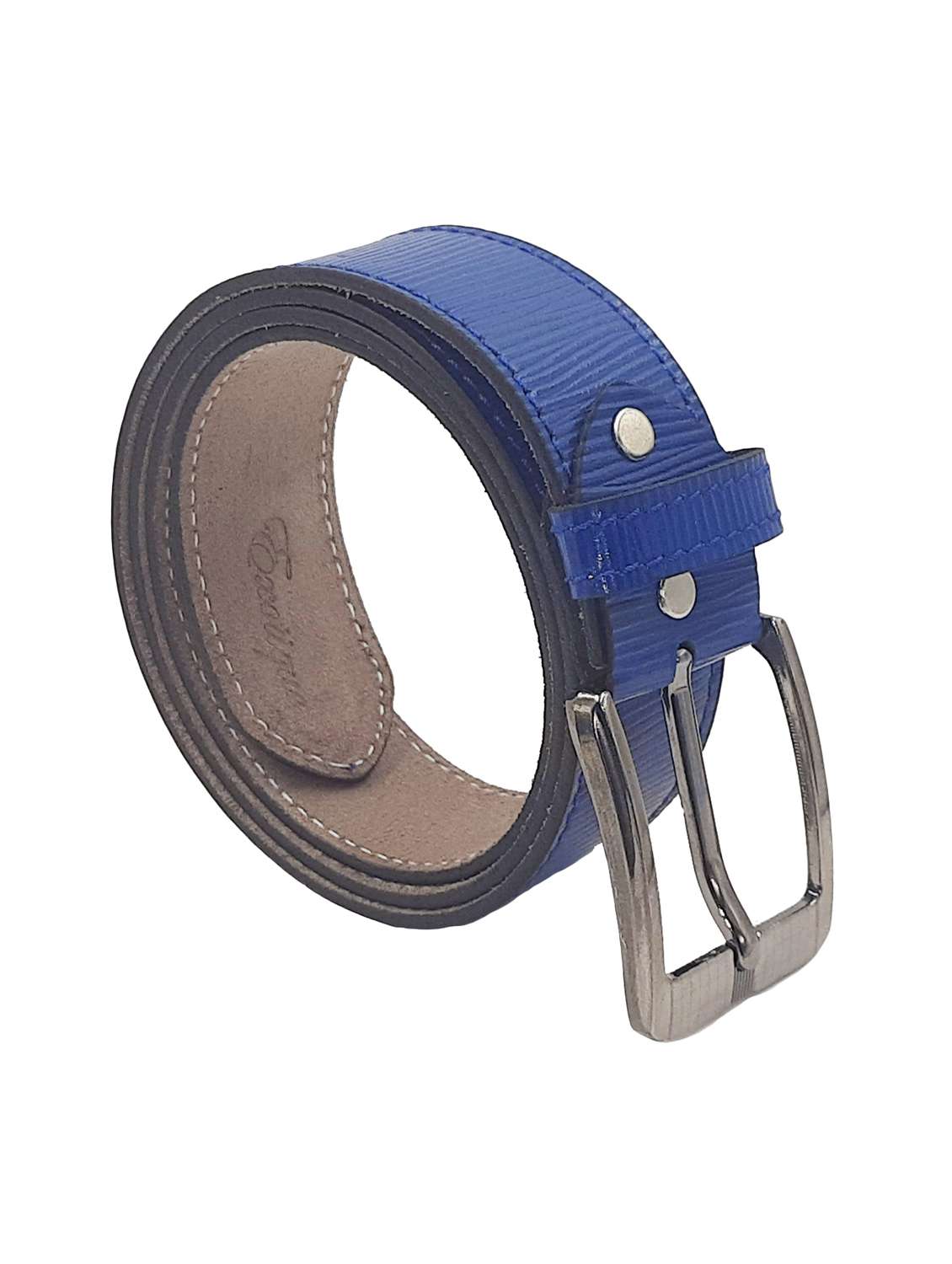 blue leather belt