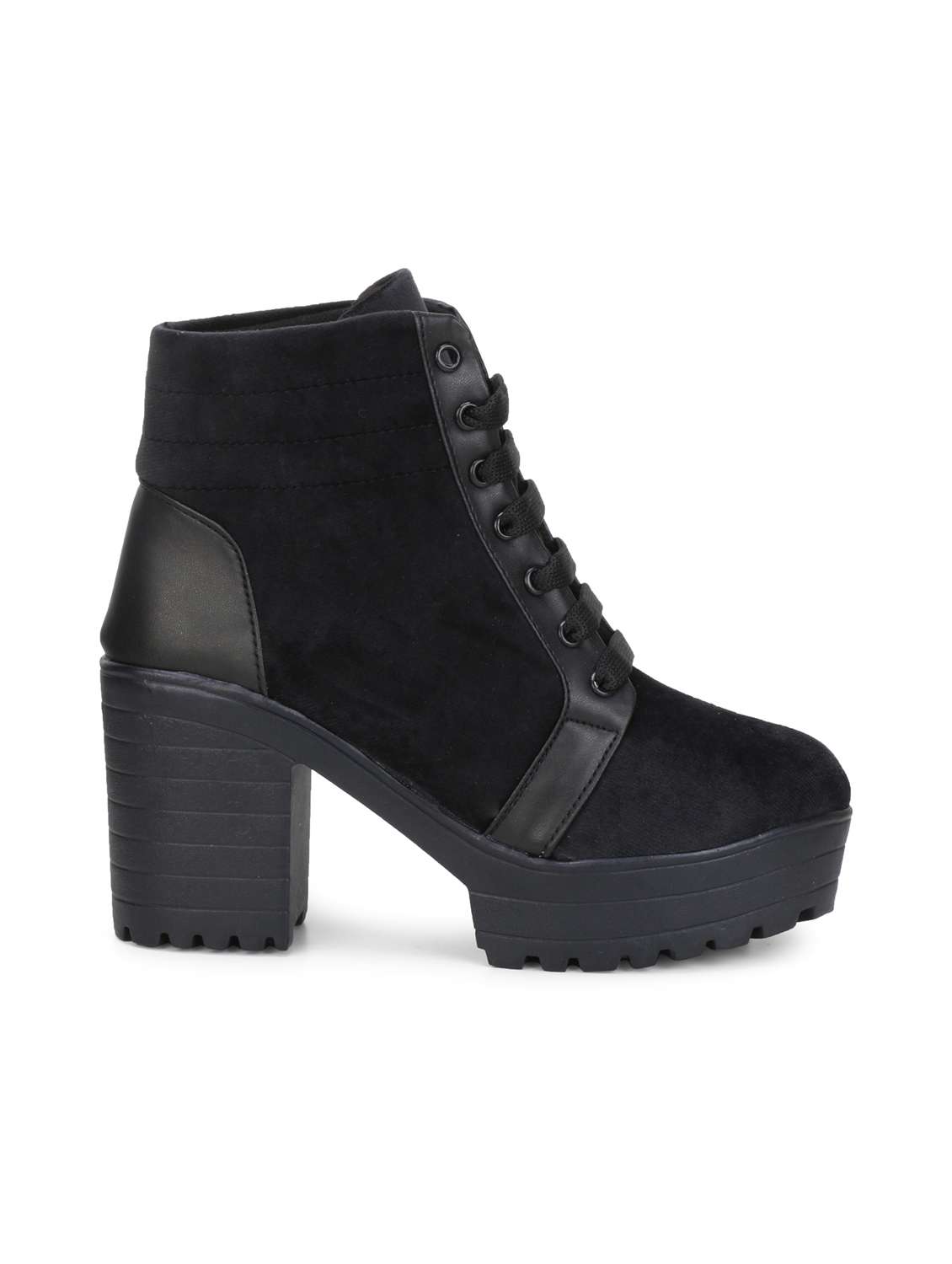 women black lace up ankle boots - 18249636 - Standard Image - 2