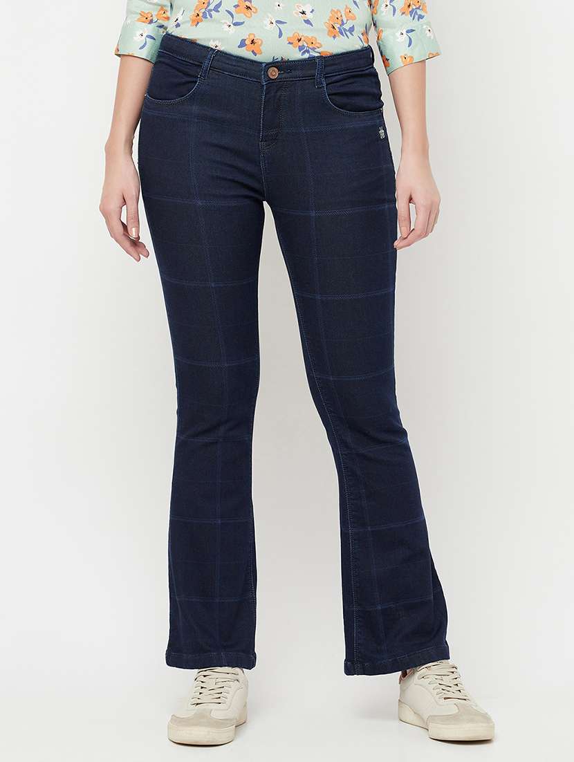 women's printed bootcut jeans