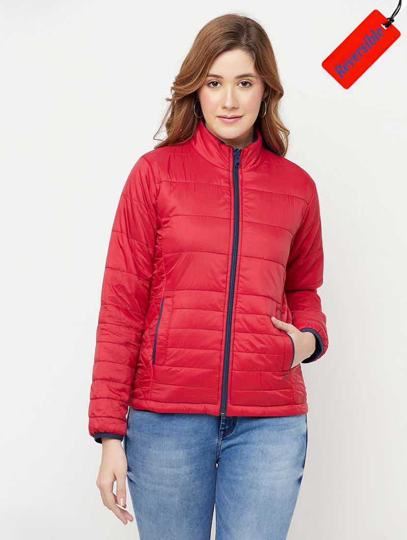 mandarin neck reversible jacket