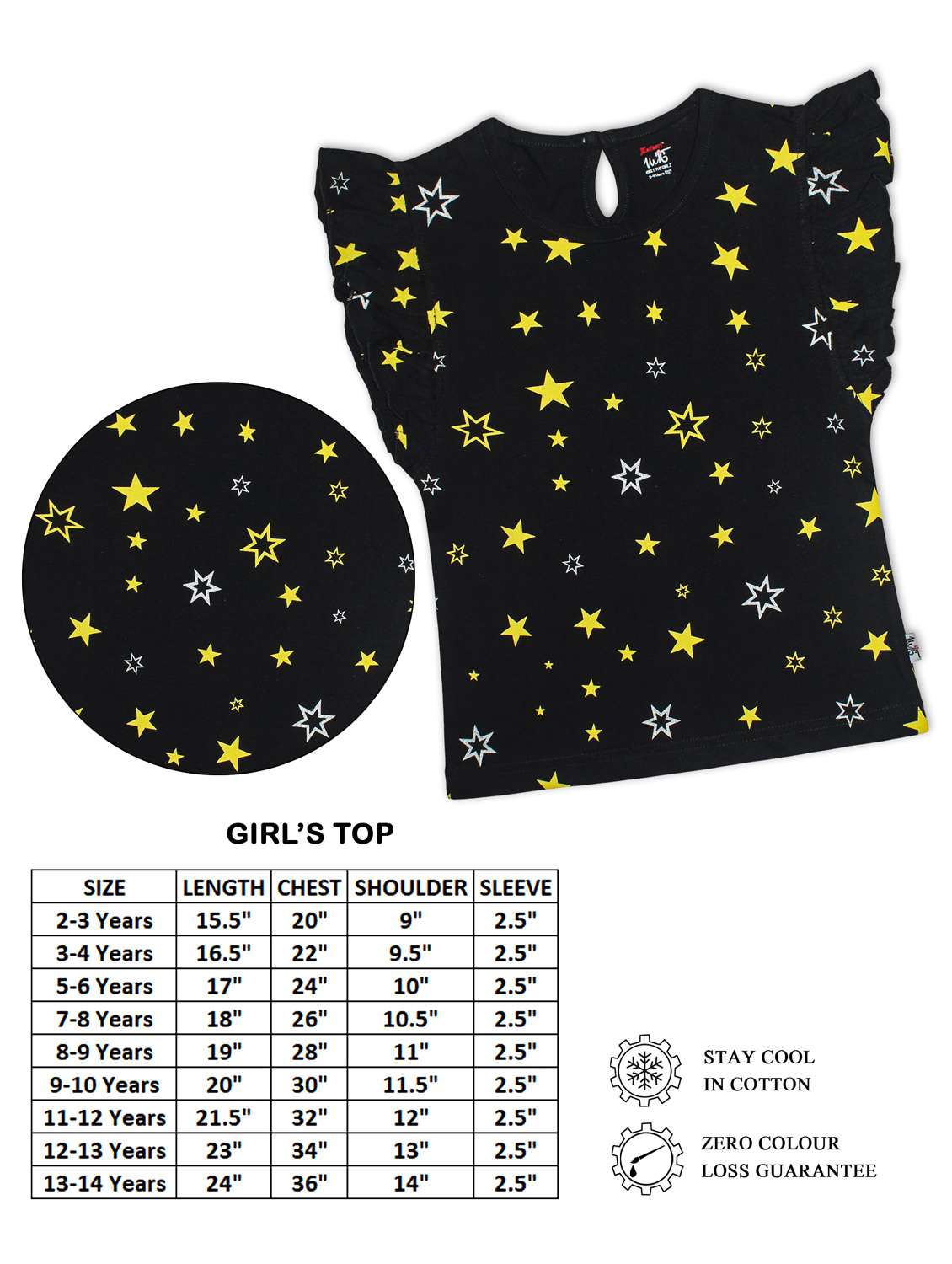 black printed regular top - 18250169 - Standard Image - 2