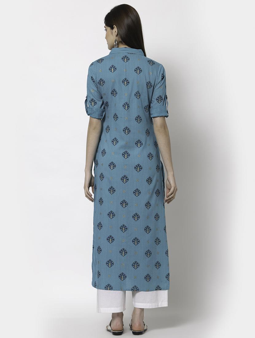 women's straight kurta - 18250192 - Standard Image - 2