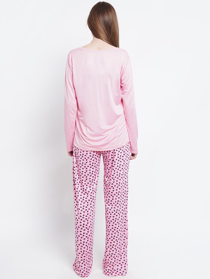 round neck printed nightwear pajama set - 18250365 -  Standard Image - 2