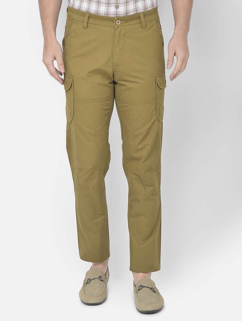 gold solid cargos casual trouser