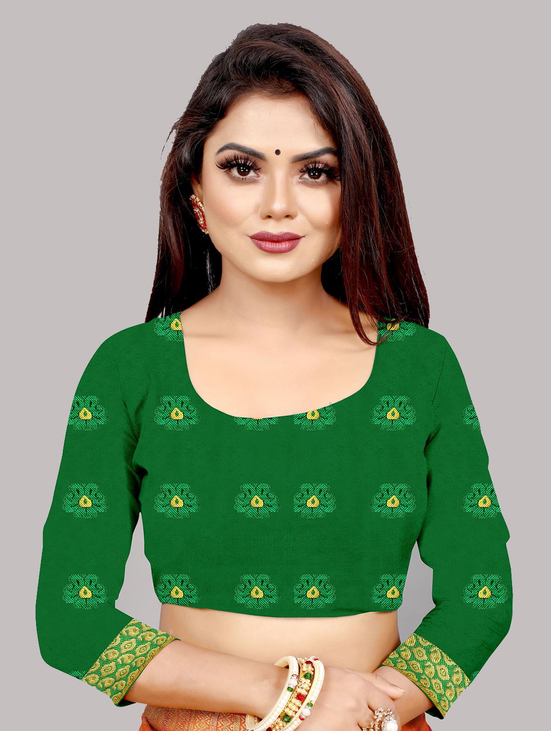 yellow printed saree with blouse - 18250830 - Standard Image - 2