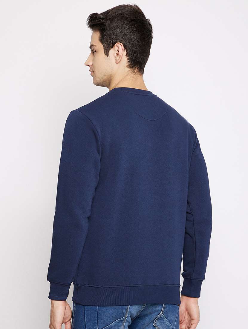 navy blue chest print sweatshirt - 18251123 -  Standard Image - 2