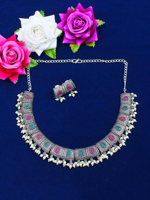 multi colored brass short necklace - 18251203 -  Standard Image - 0