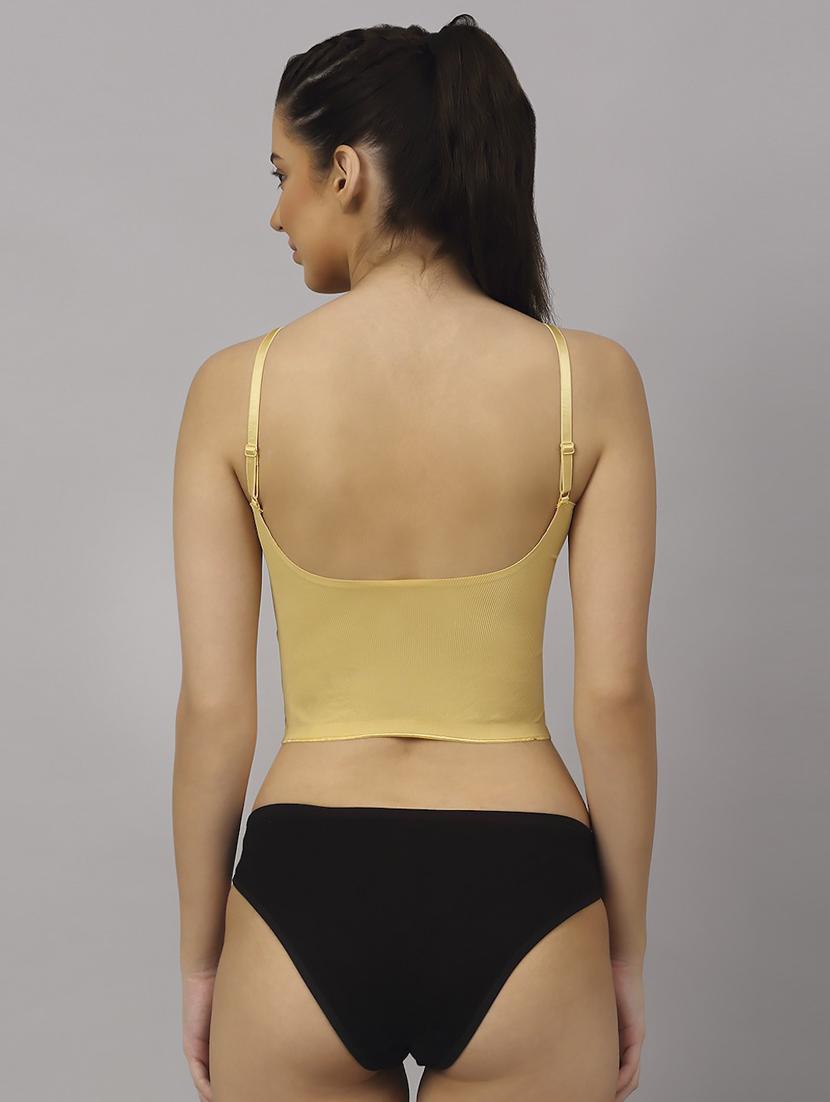 yellow solid bras and panty set - 18251276 - Standard Image - 2