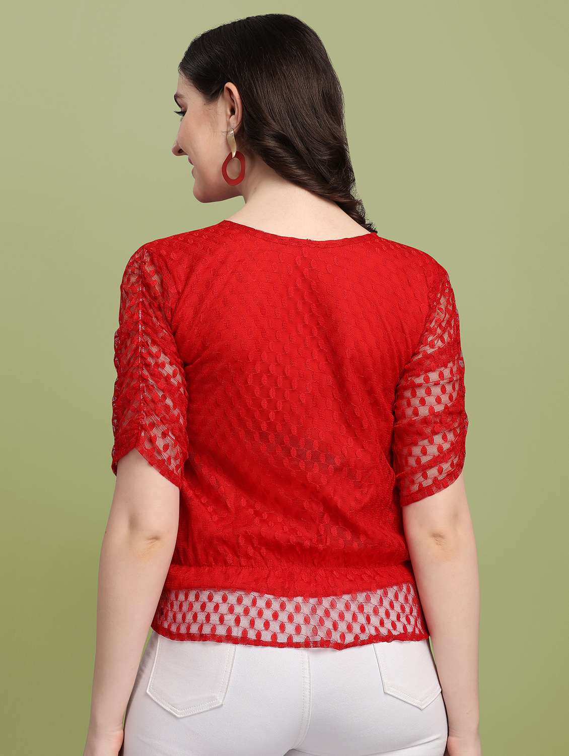 round neck self design  top - 18252070 -  Standard Image - 2