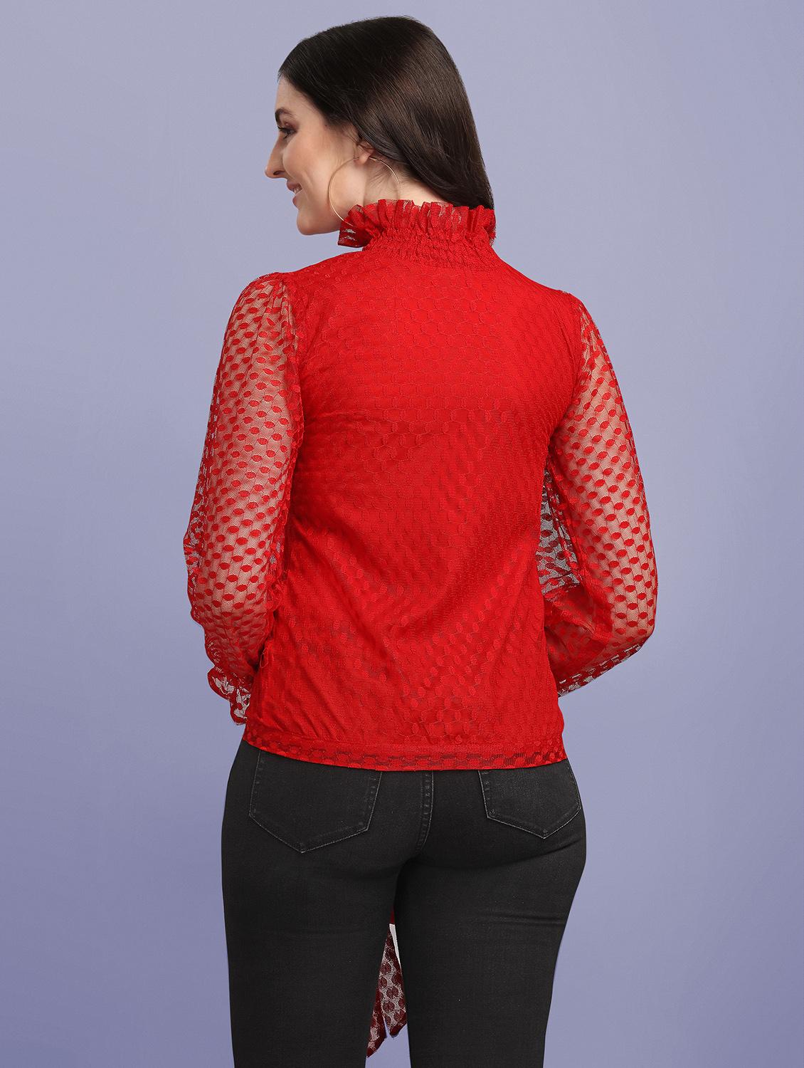 tie front self design top - 18252082 - Standard Image - 2