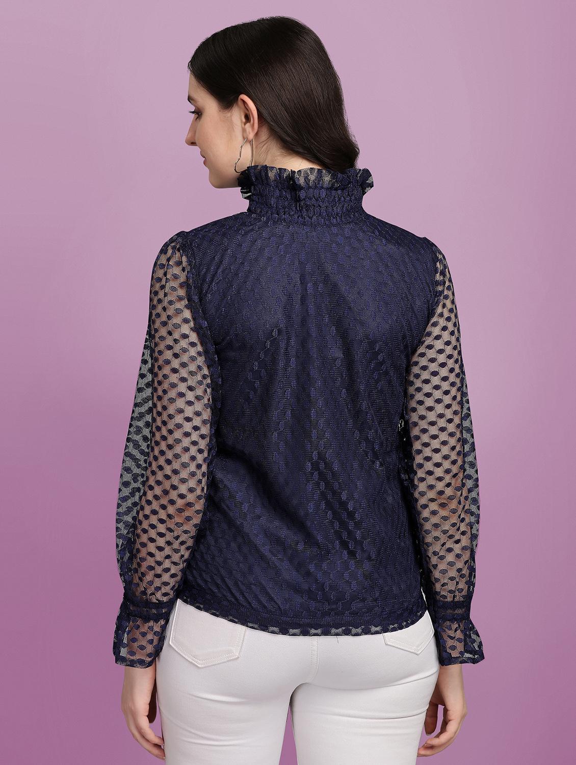 tie front self design top - 18252083 - Standard Image - 2