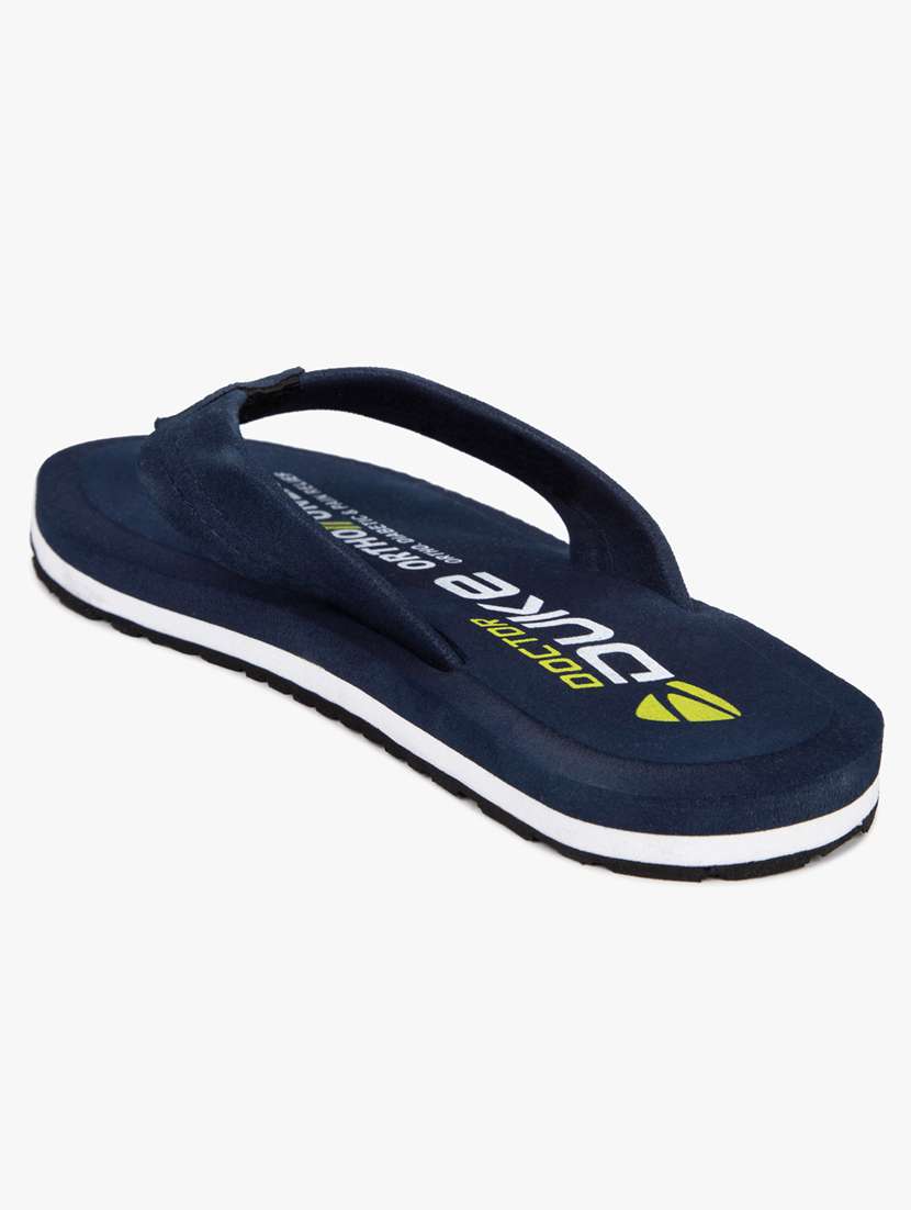 navy synthetic & mesh slip on flip flops - 18253204 - Standard Image - 2