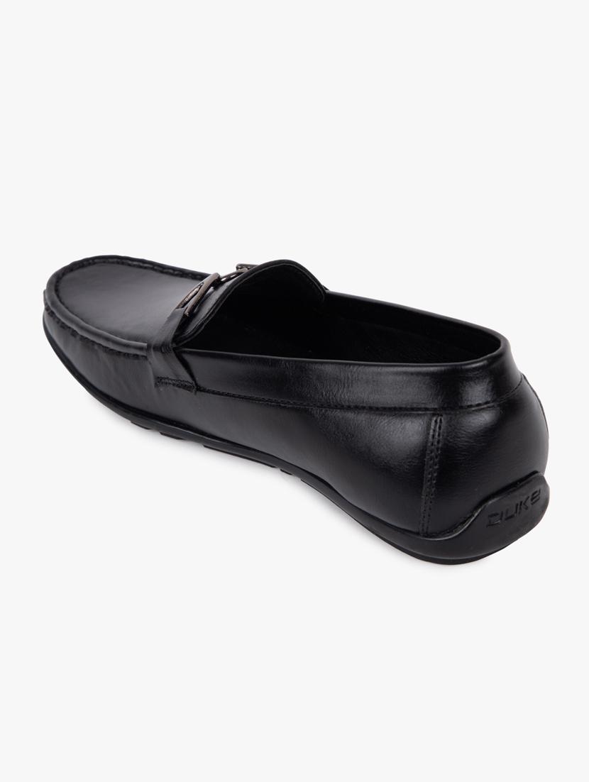 black synthetic slip on casual shoes - 18253369 - Standard Image - 2