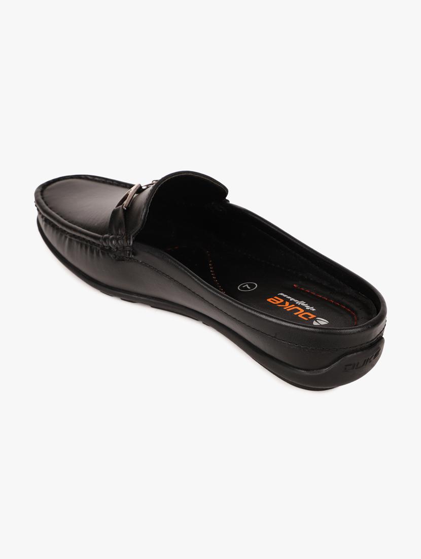 black synthetic slip on casual shoes - 18253385 - Standard Image - 2