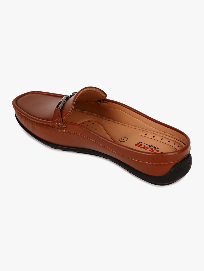 tan synthetic slip on casual shoes - 18253387 - Standard Image - 2