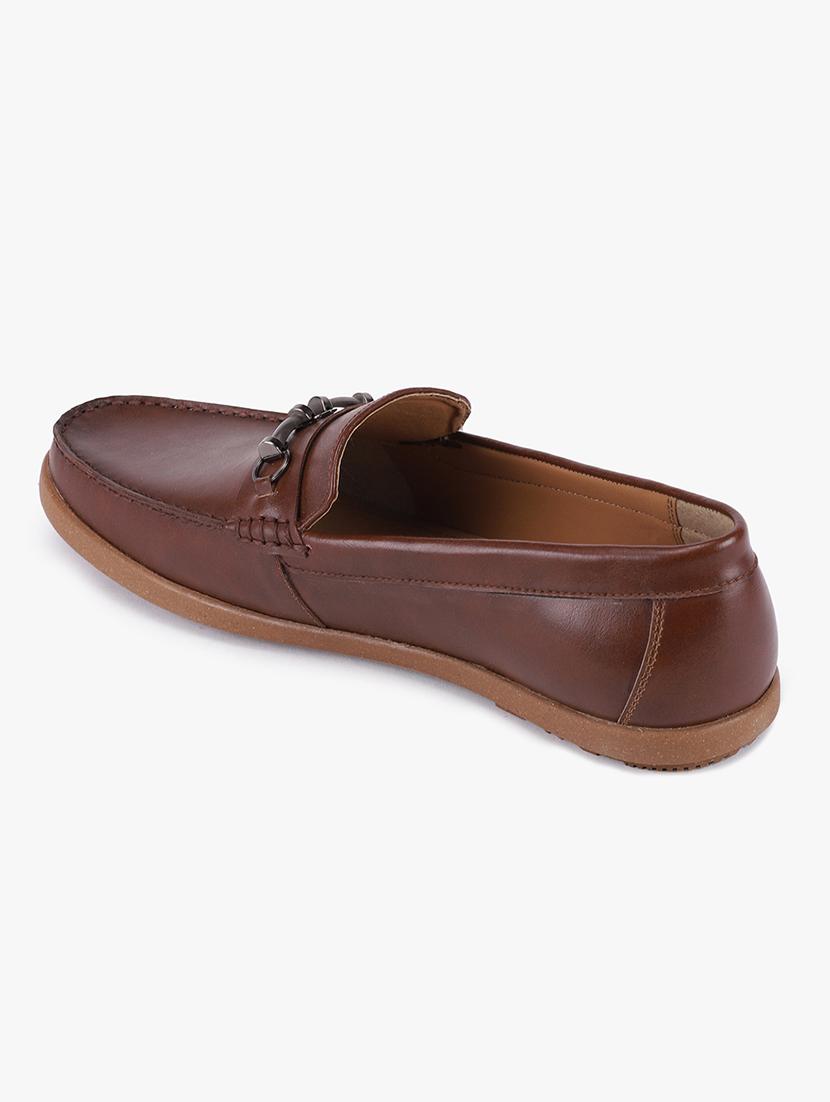 brown synthetic slip on casual shoes - 18253395 - Standard Image - 2