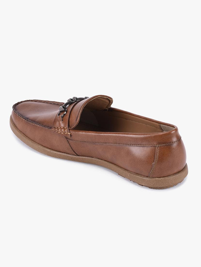 tan synthetic slip on casual shoes - 18253396 - Standard Image - 2
