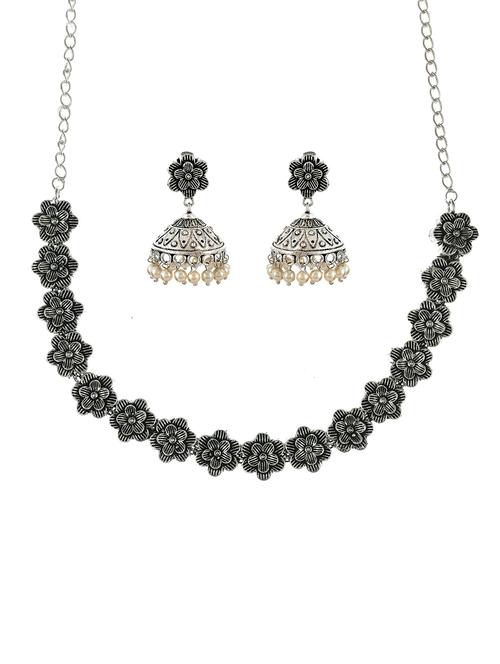 silver brass necklaces and earring - 18254229 - Standard Image - 0