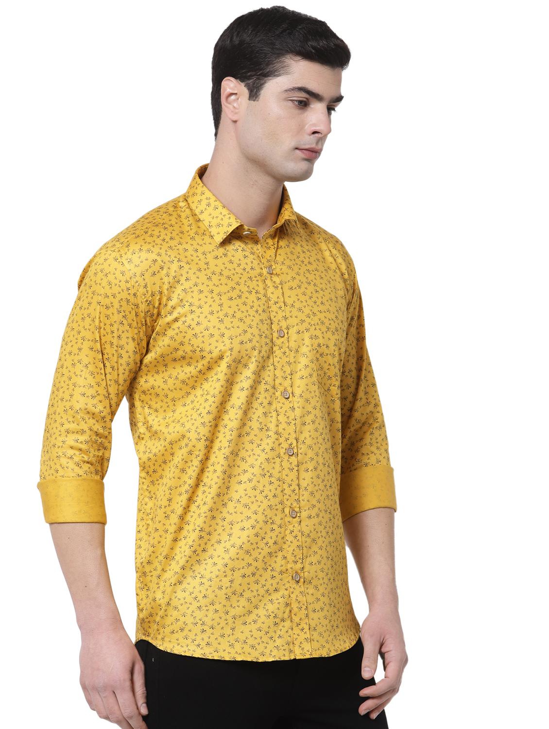 yellow printed casual shirt - 18254283 - Standard Image - 2