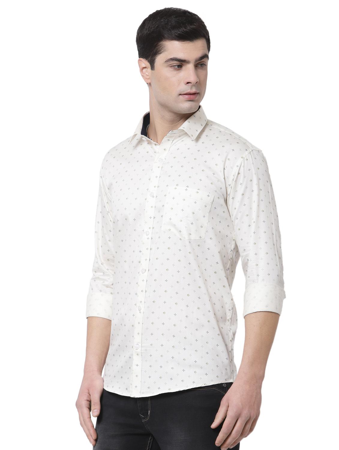 white printed casual shirt - 18254292 - Standard Image - 2