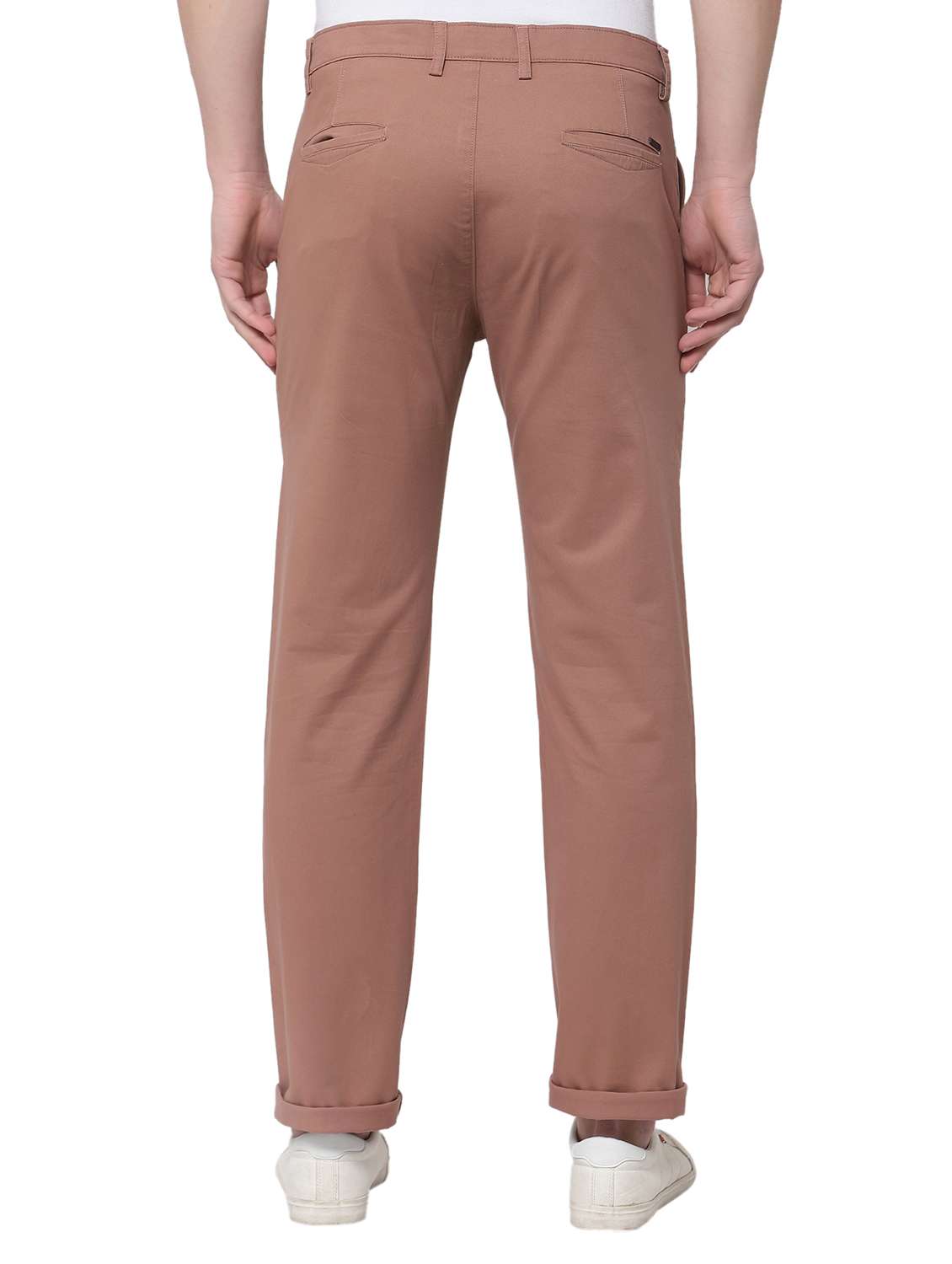 nude-brown solid casual trouser - 18254338 - Standard Image - 2