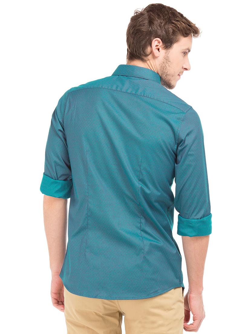teal printed casual shirt - 18254707 - Standard Image - 2
