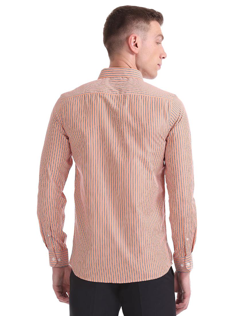 peach striped casual shirt - 18254876 - Standard Image - 2
