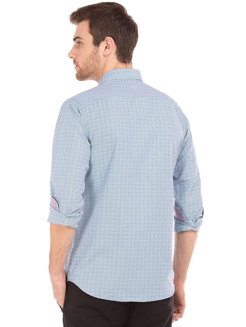 blue printed formal shirt - 18255755 - Standard Image - 2