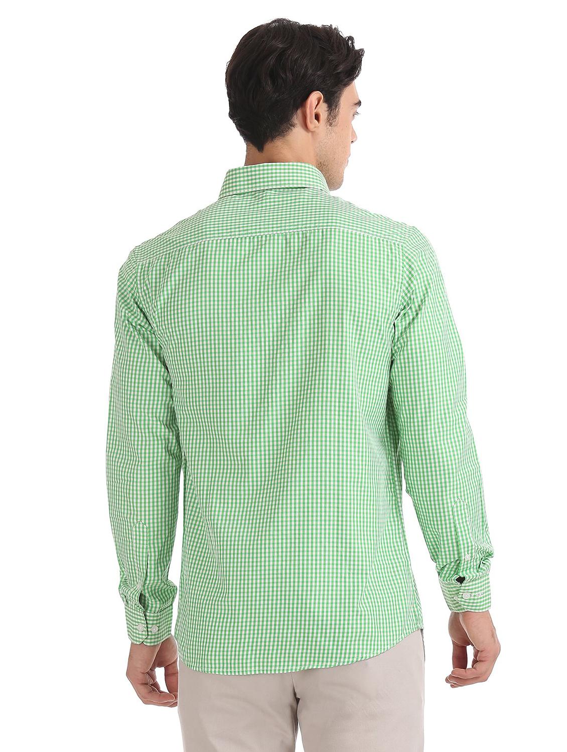 green checkered formal shirt - 18256149 - Standard Image - 2