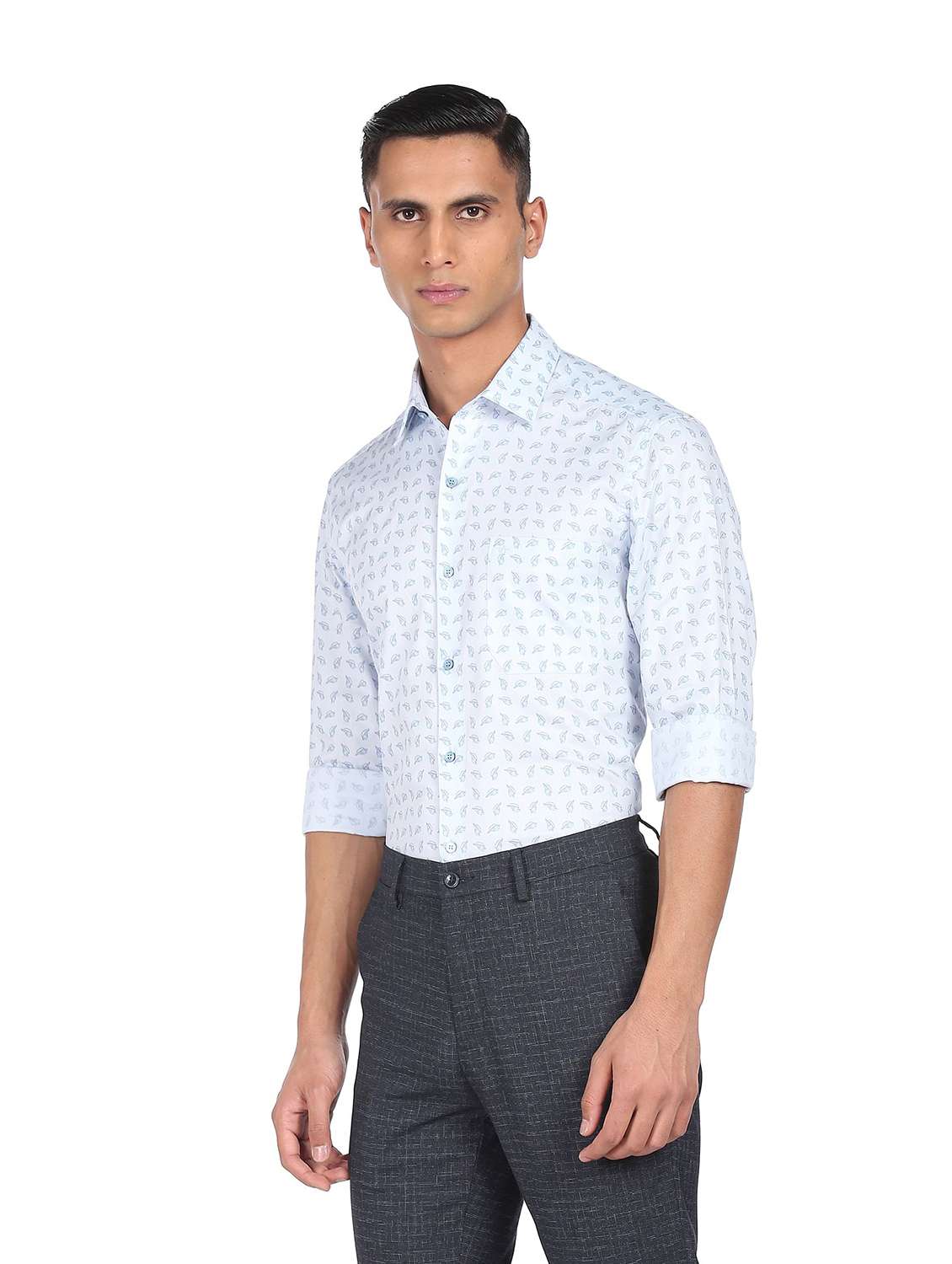 mens micro print formal shirt