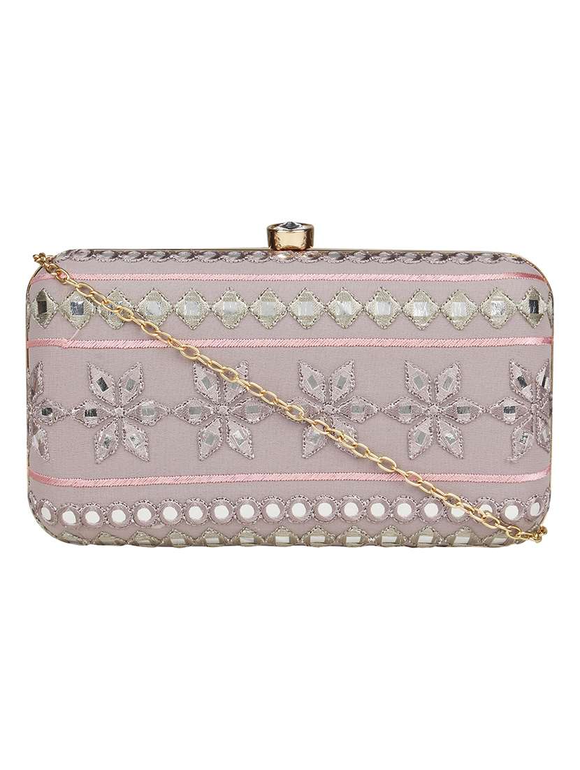 purple cotton polyester blend regular clutch