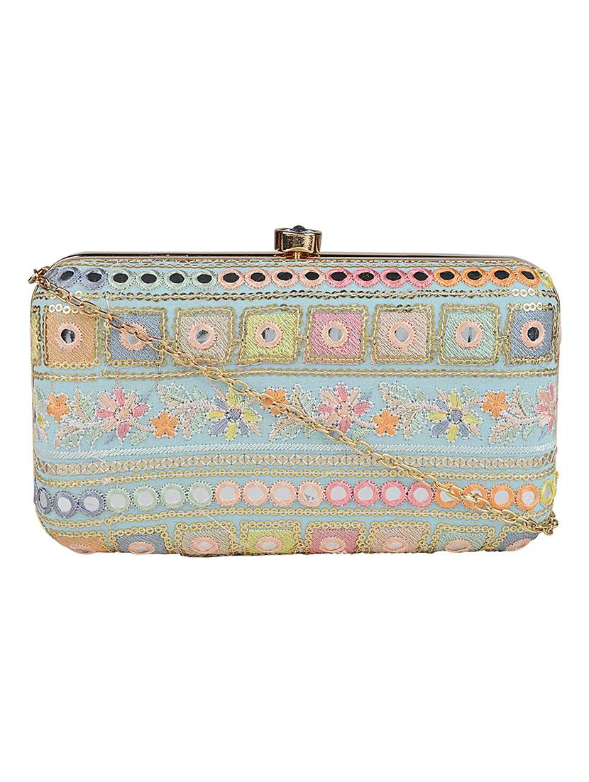 blue cotton polyester blend regular clutch
