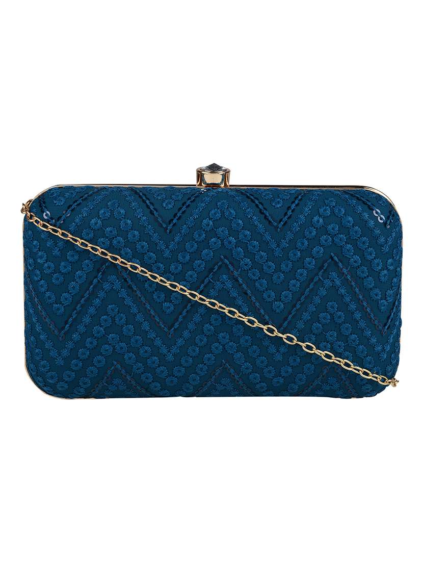 blue cotton polyester blend regular clutch