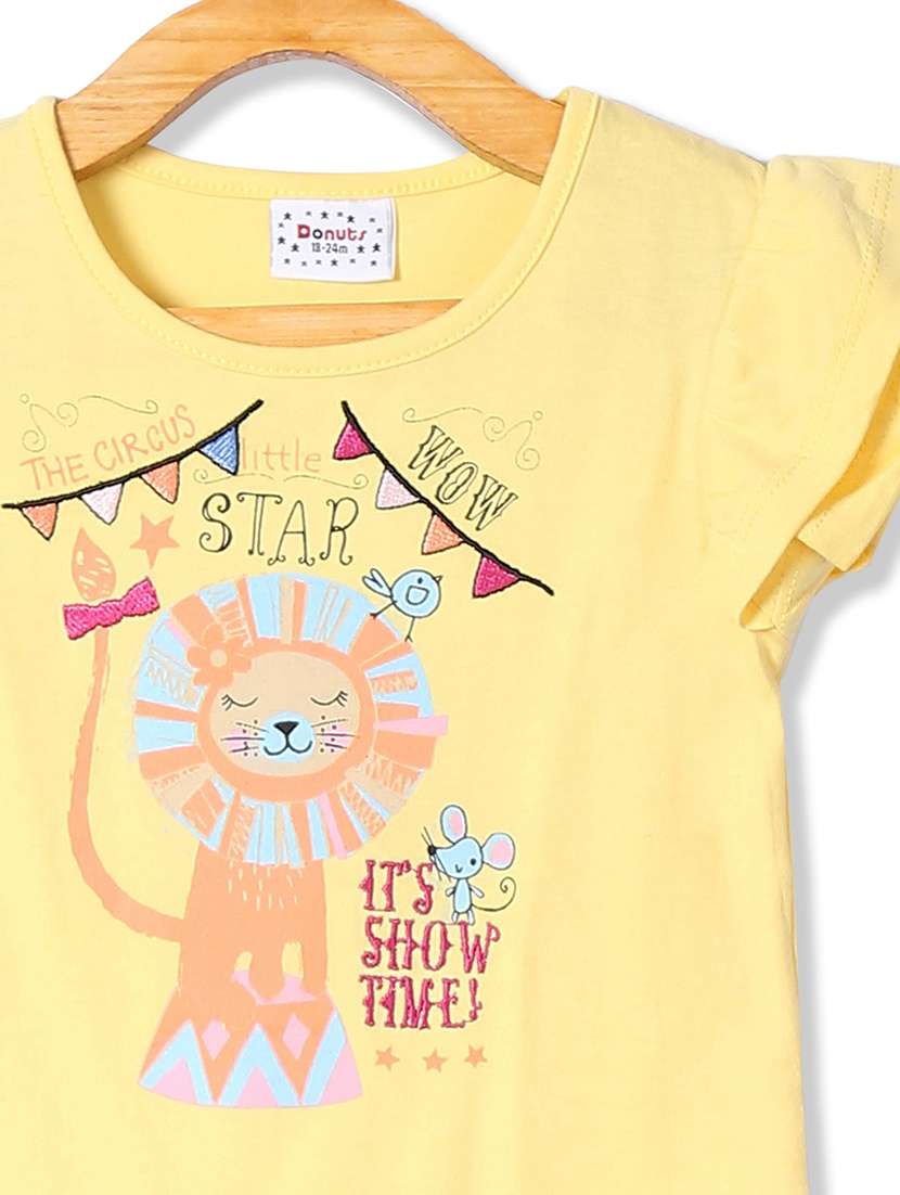 yellow printed ruffled top - 18257976 -  Standard Image - 2