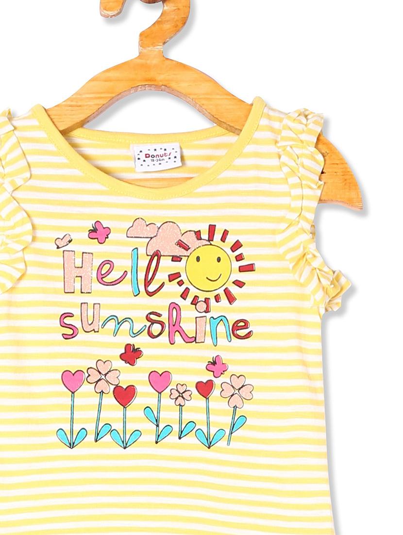yellow striped ruffled top - 18257978 - Standard Image - 2