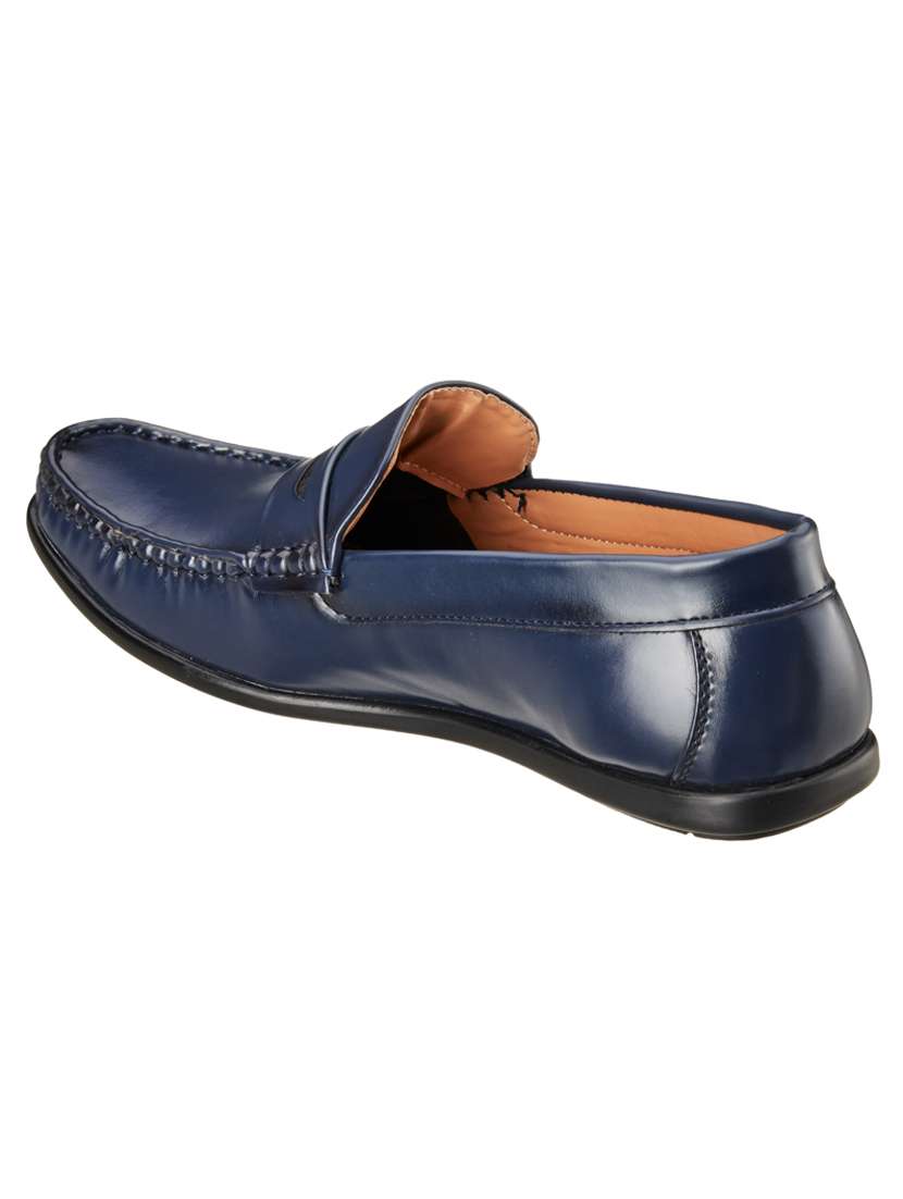 navy synthetic slip on loafers - 18259644 -  Standard Image - 2