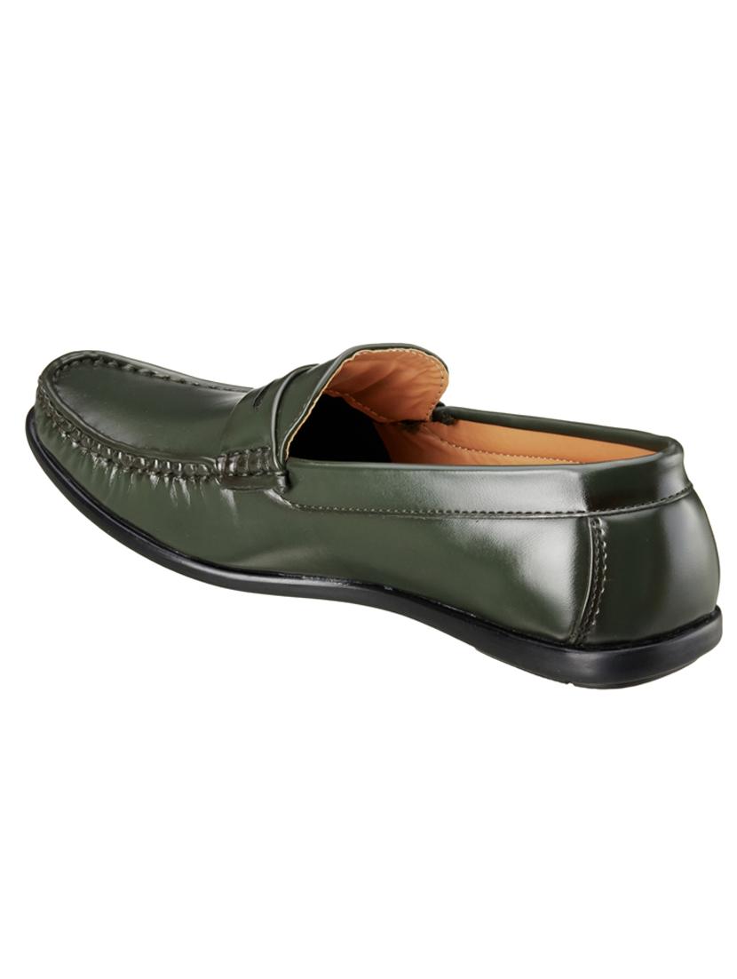 green synthetic slip on loafers - 18259645 - Standard Image - 2